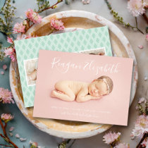 Lovely Script Photo Overlay Birth Announcement