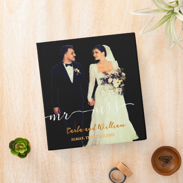 Lovely Script Wedding Memories Photo Album Binder (In Situ)