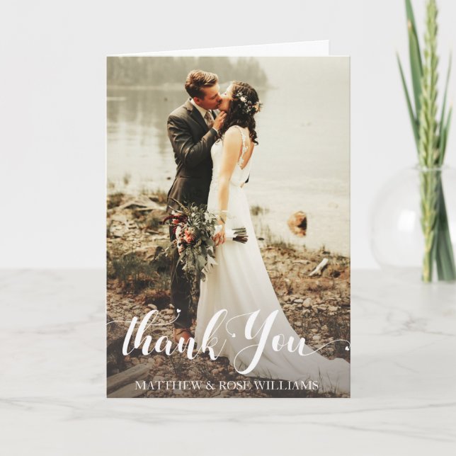 lovely script | wedding thank you card (Front)