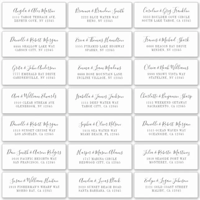 Lovely Script White Individual Address Labels | Zazzle