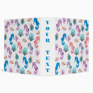 Lovely Seahorses 3 Ring Binder