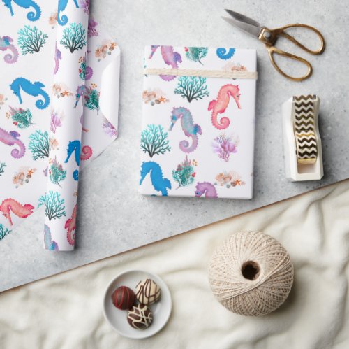Lovely Seahorses Wrapping Paper