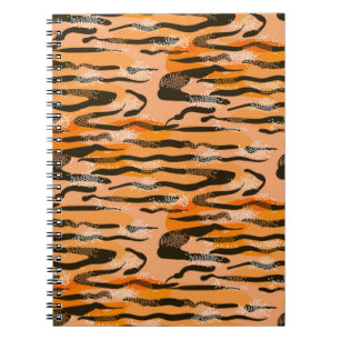 Lovely seamless tiger pattern,peach color notebook