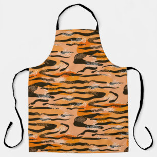 Lovely seamless tiger pattern,  peach colour apron