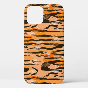 Lovely seamless tiger pattern,peach colour iPhone 12 case