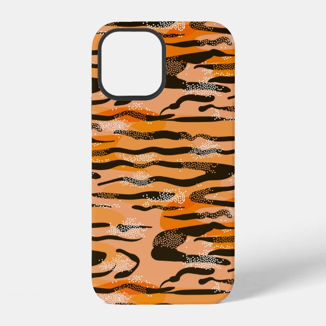 Lovely seamless tiger pattern,  peach colour iphone case (Back)