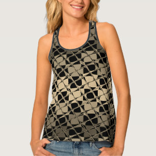 Lovely Sepia Tartan Plaid stylish Women's All-Over Tank Top