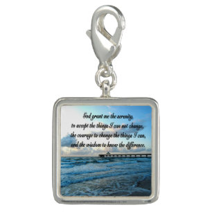 LOVELY SERENITY PRAYER OCEAN AND WAVES PHOTO CHARM