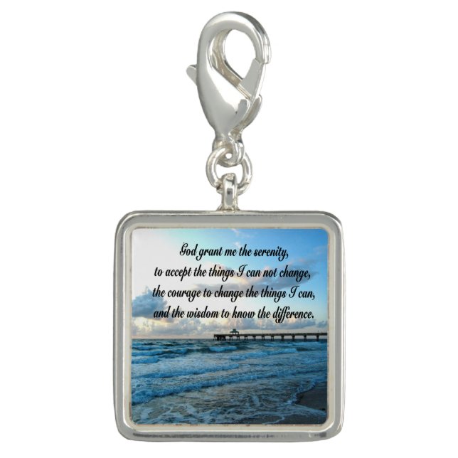 LOVELY SERENITY PRAYER OCEAN AND WAVES PHOTO CHARM (Front)