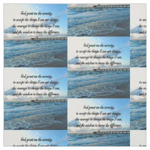 LOVELY SERENITY PRAYER OCEAN AND WAVES PHOTO FABRIC