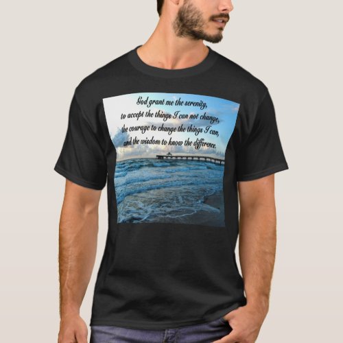 LOVELY SERENITY PRAYER OCEAN AND WAVES PHOTO T_Shirt