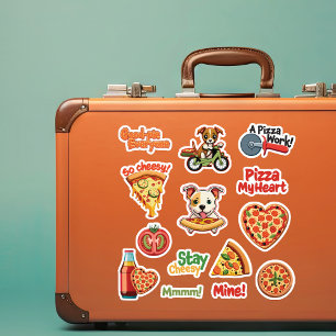 Lovely Set of Valentine's Day Pizza Sticker