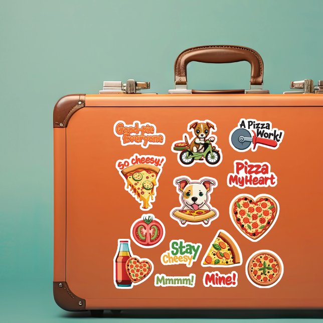 Lovely Set of Valentine's Day Pizza       Sticker (Creator Uploaded)