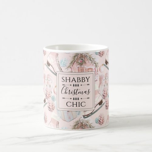 Lovely Shabby Chic Pink Christmas Pattern Coffee Mug