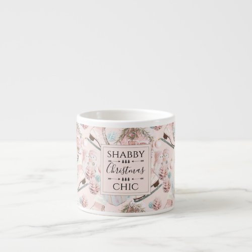 Lovely Shabby Chic Pink Christmas Pattern Espresso Cup