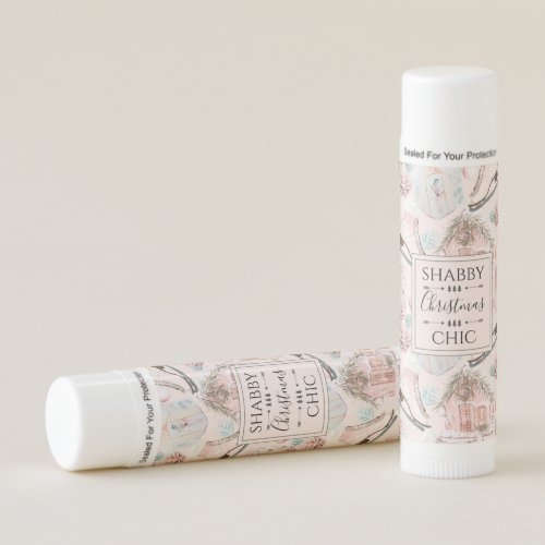 Lovely Shabby Chic Pink Christmas Pattern Lip Balm