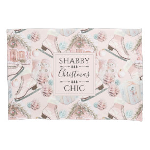 Lovely Shabby Chic Pink Christmas Pattern Pillow Case