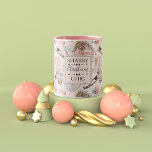Lovely Shabby Chic Pink Christmas Pattern Two-tone Coffee Mug at Zazzle