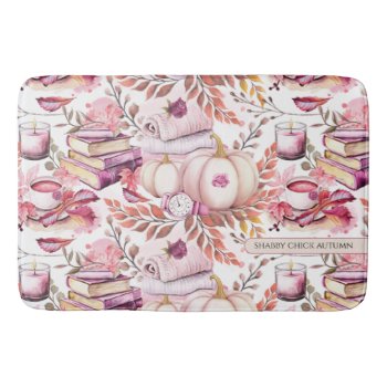 Lovely Shabby Chick Autumn Pattern Bath Mat by LifeInColorStudio at Zazzle