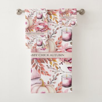 Lovely Shabby Chick Autumn Pattern Bath Towel Set by LifeInColorStudio at Zazzle
