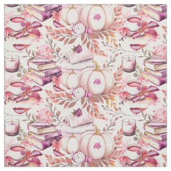 Lovely Shabby Chick Autumn Pattern Fabric by LifeInColorStudio at Zazzle