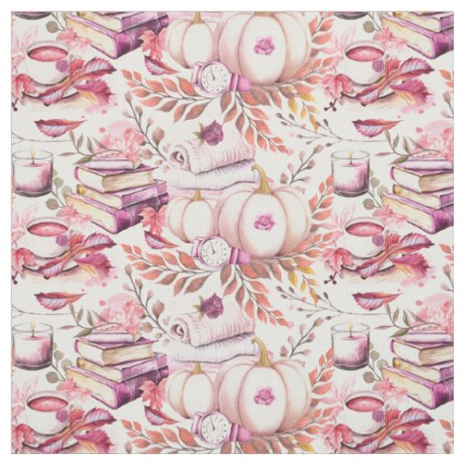 Lovely Shabby Chick Autumn Pattern Fabric