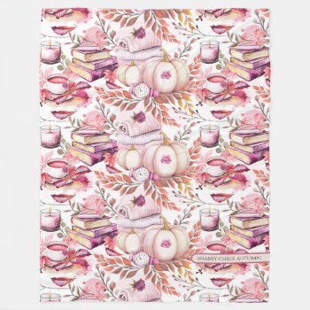 Lovely Shabby Chick Autumn Pattern Fleece Blanket by LifeInColorStudio at Zazzle