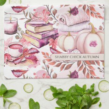 Lovely Shabby Chick Autumn Pattern Kitchen Towel by LifeInColorStudio at Zazzle