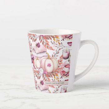Lovely Shabby Chick Autumn Pattern Latte Mug by LifeInColorStudio at Zazzle