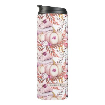 Lovely Shabby Chick Autumn Pattern Thermal Tumbler by LifeInColorStudio at Zazzle