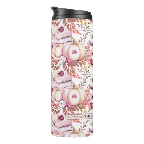 Lovely Shabby Chick Autumn Pattern Thermal Tumbler