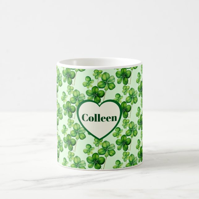 Lovely Shamrocks St. Patrick's Day Coffee Mug (Center)
