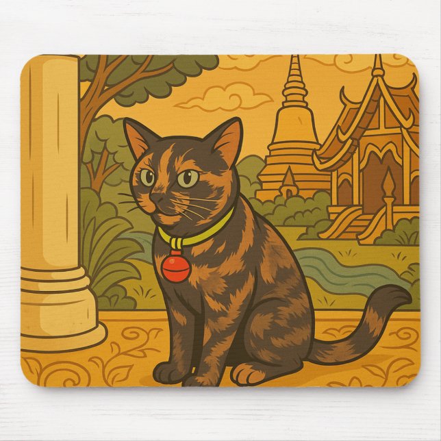 Lovely Siam Cat Mousepad (Front)