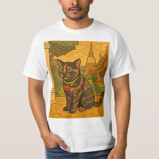 Lovely Siam Cat T-shirt for Men (Front)