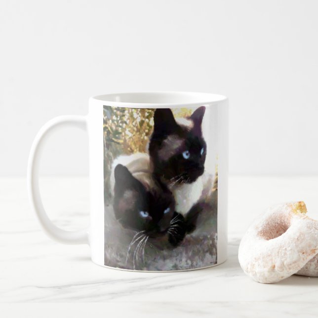 Lovely siamese coffee mug (With Donut)