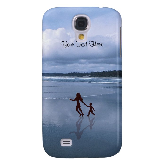 Lovely Silhouette of Mother & Son at the Beach Galaxy S4 Case