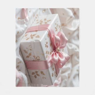 lovely silk pink gift box fleece blanket