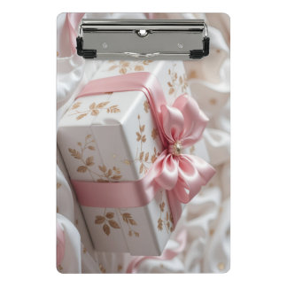 lovely silk pink gift box mini clipboard