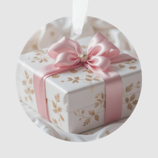 lovely silk pink gift box ornament