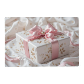 lovely silk pink gift box placemat