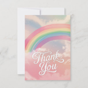 Lovely Simple Rainbow and Clouds Thank You Card