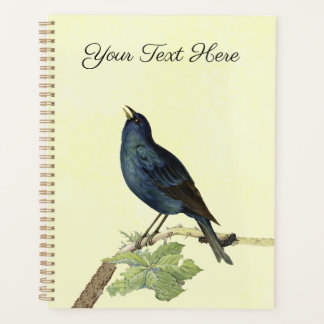 Lovely Singing Black Bird on Branch Caterpillar Planner