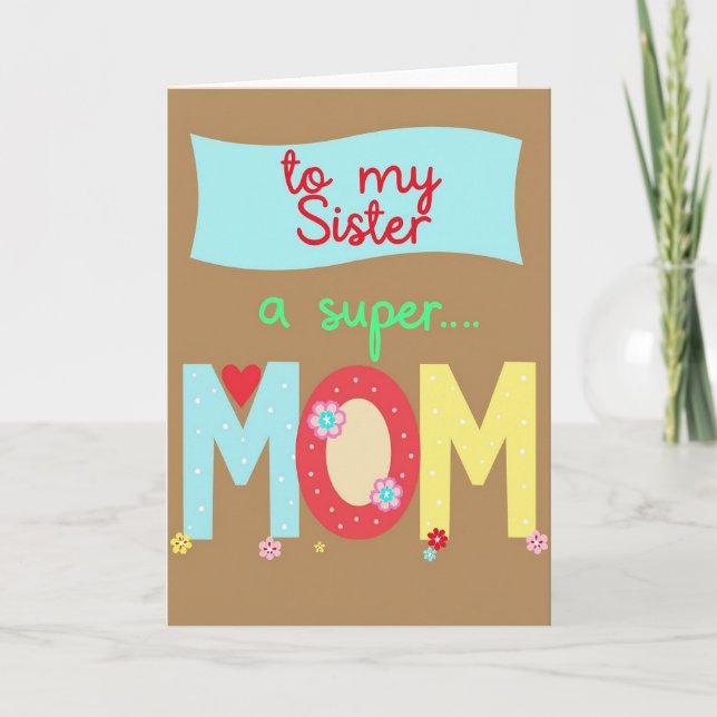 Lovely Sister Mom Art Design Card (Front)