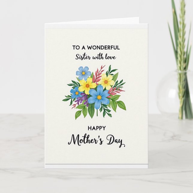 Lovely Sister Mothers Day Card (Front)