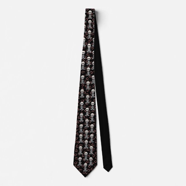 Lovely Skeleton Pattern Neck Tie (Front)