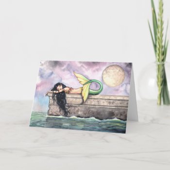 Lovely Sleeping Mermaid Card By Molly Harrison by robmolily at Zazzle