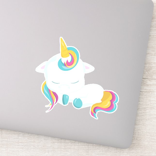 Lovely Sleeping Unicorn Sticker (Detail)