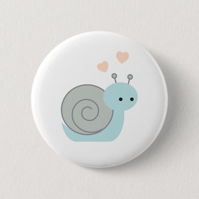 Lovely Snail Pinback Button (Front)