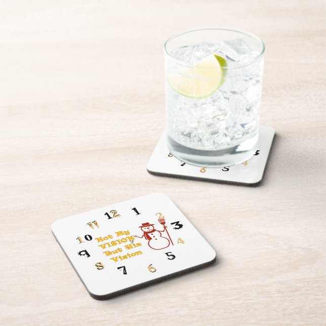 Lovely Snowman Christmas Wonderful Vision Beverage Coaster (Right Side)