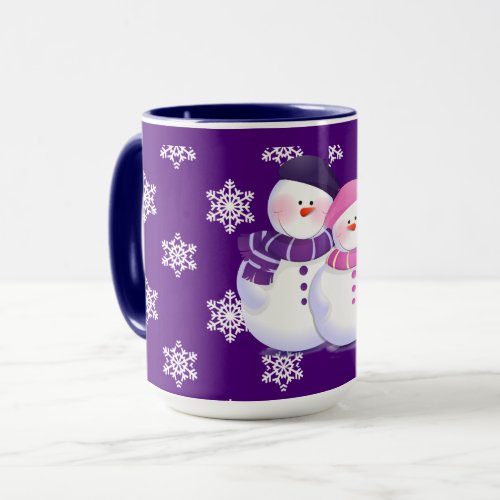 Lovely Snowman Couple Mug